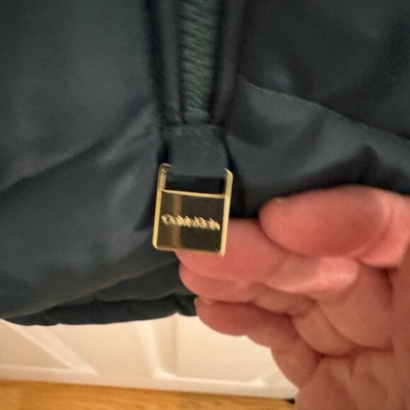 Calvin Klein NWOT Hunter Green Puffer Vest with Knit Side Panels Quilted Sz S - Picture 2 of 9